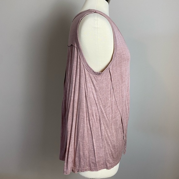 Boutique x Royal & Reese Front Tie Sleeveless Tank Blouse Buttery Soft Mauve LG - Picture 3 of 8